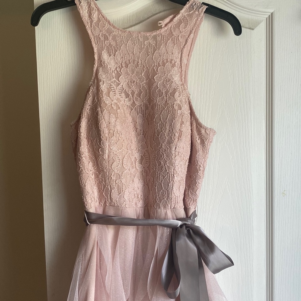-pink formal dress